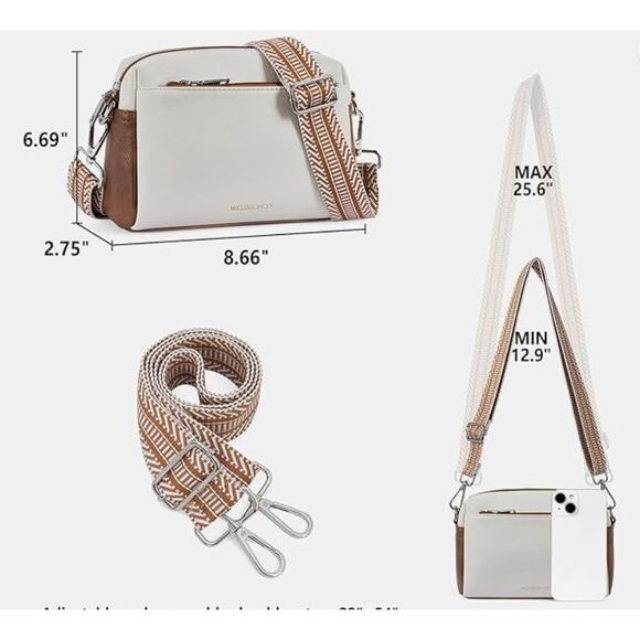 WESTBRONCO Small Crossbody Satchel Purse with Adjustable Strap Vegan Leather - Picture 6 of 6